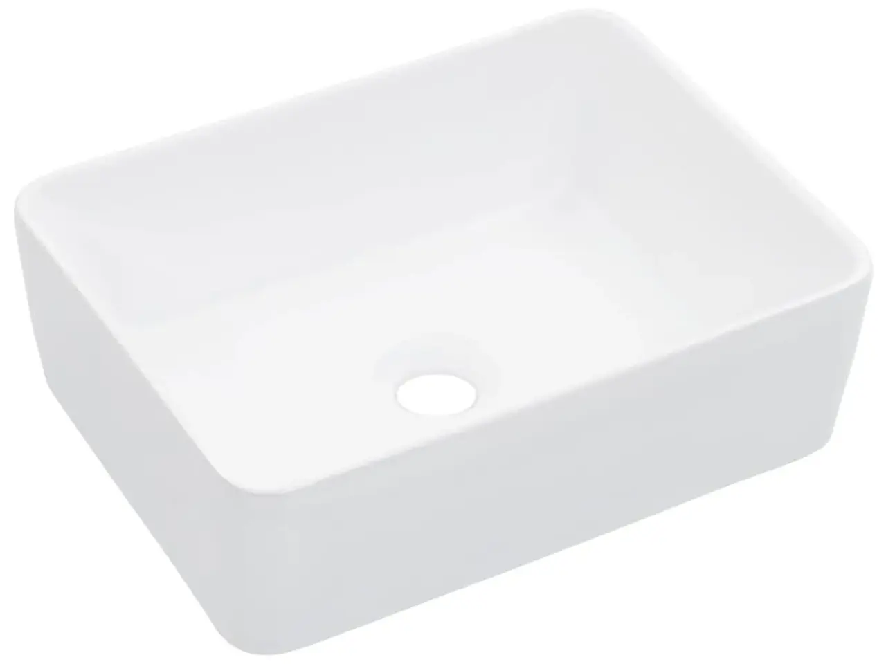 Billede 1 - Håndvask på bordplade 40 × 30 × 13 cm - keramik, hvid