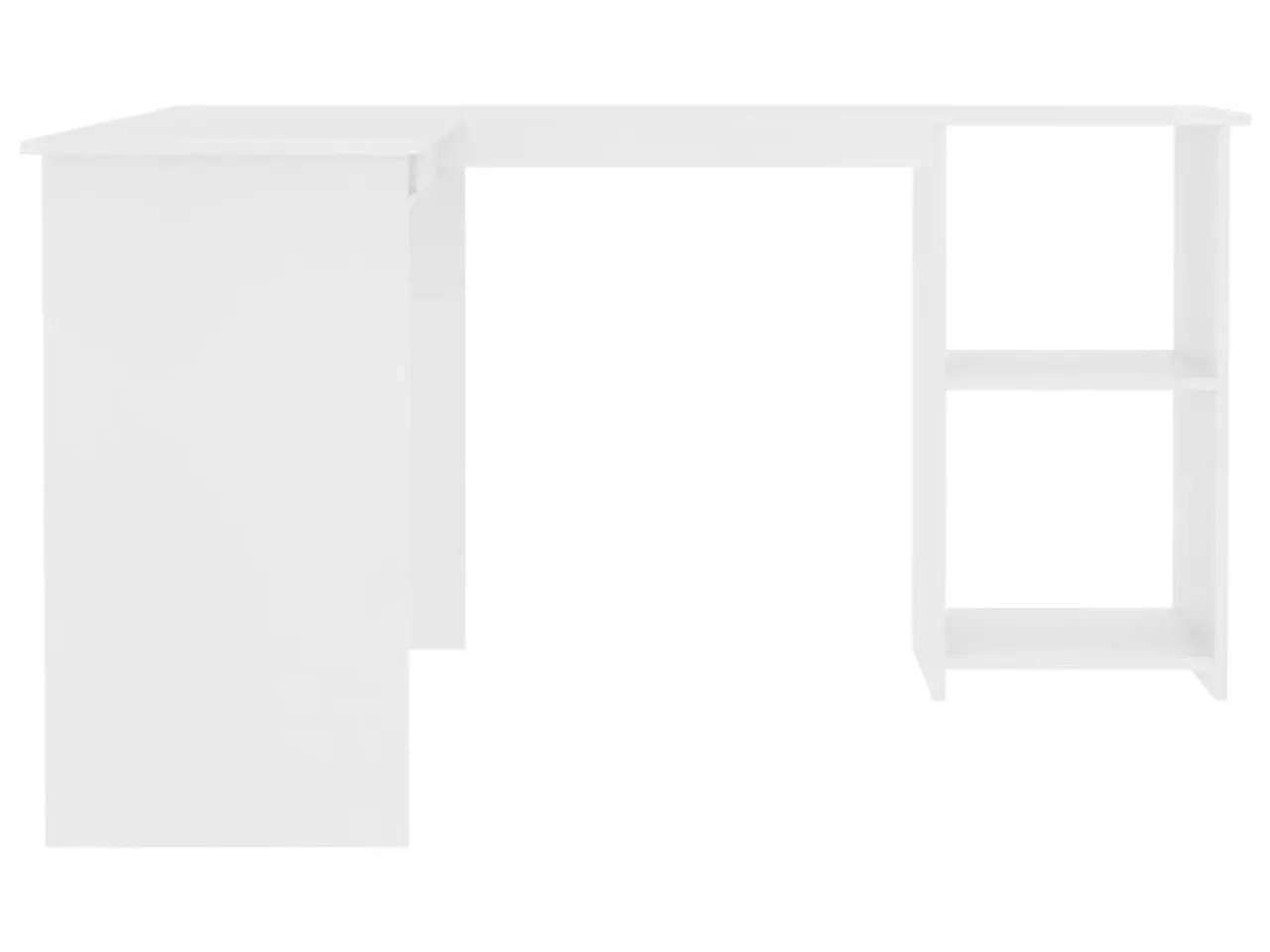 Billede 5 - L-formet skrivebord med tastaturbakke 120 x 140 x 75 cm - hvid