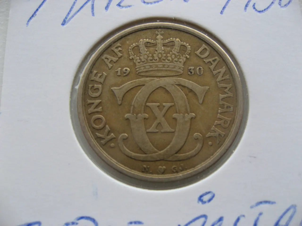 Billede 1 - Flot/Pæn gul 1 kr 1930, godt årstal
