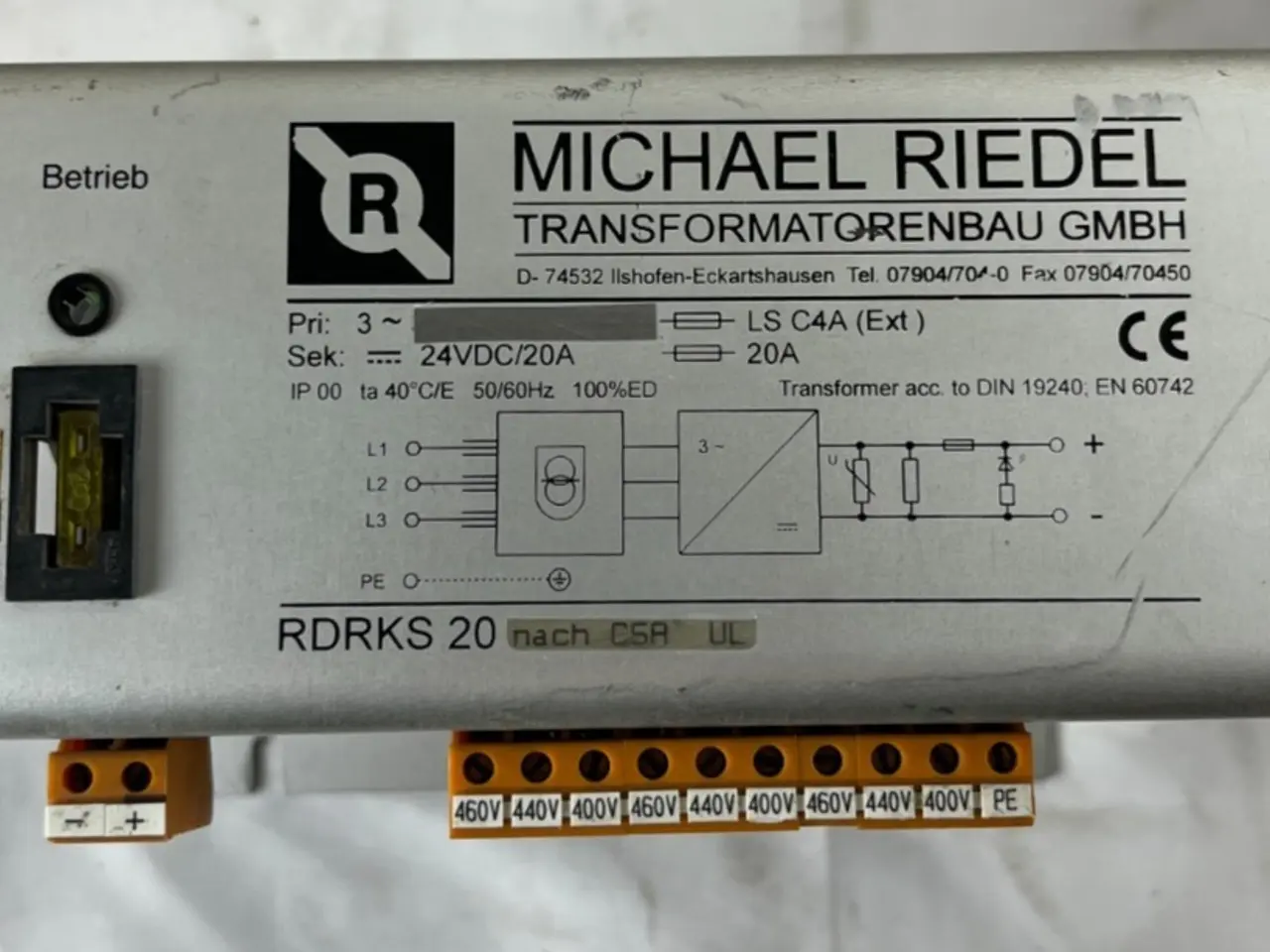 Billede 1 - Michael Riedel RDRKS 20 24VDC 20A strømforsyning