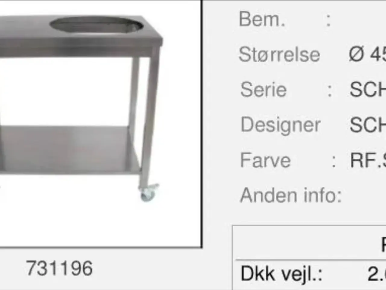 Billede 1 - NY - Grillbord med hjul i stål