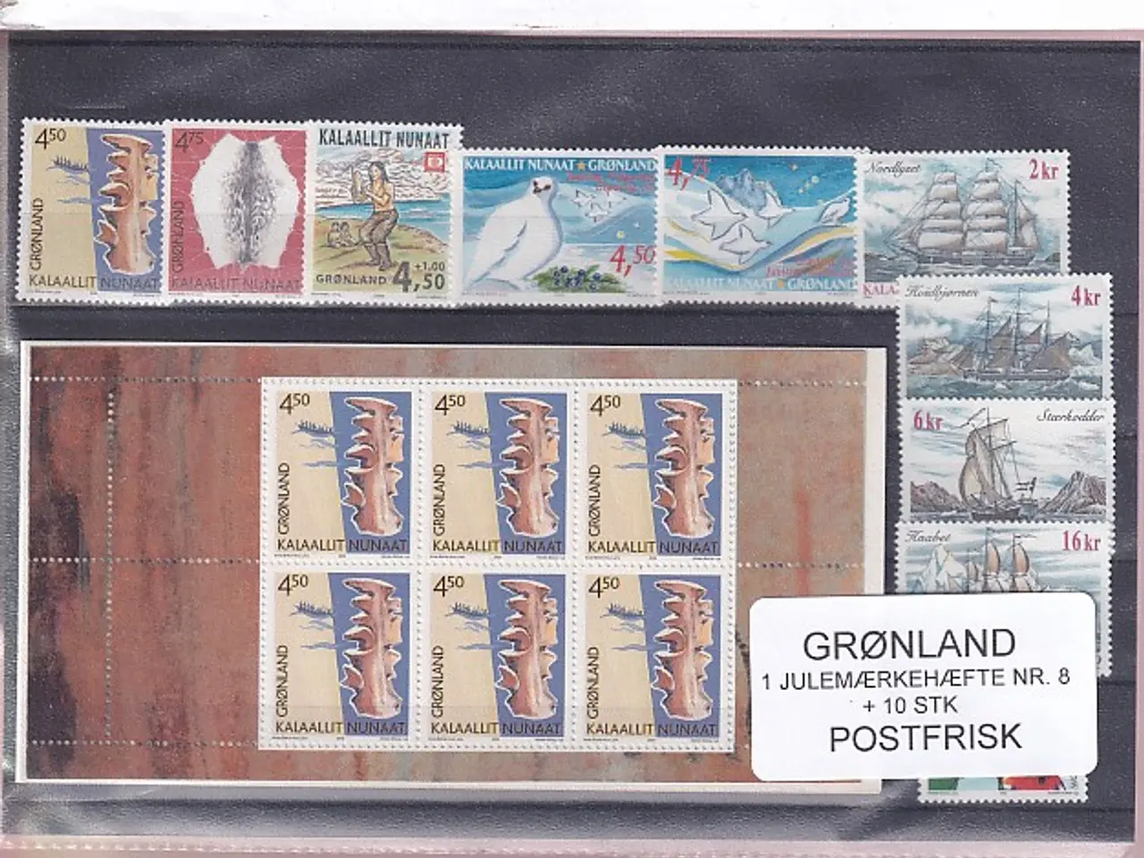 Billede 1 - Grønland - Julemærkehæfte Nr. 8 + 10 Stk. - Postfrisk