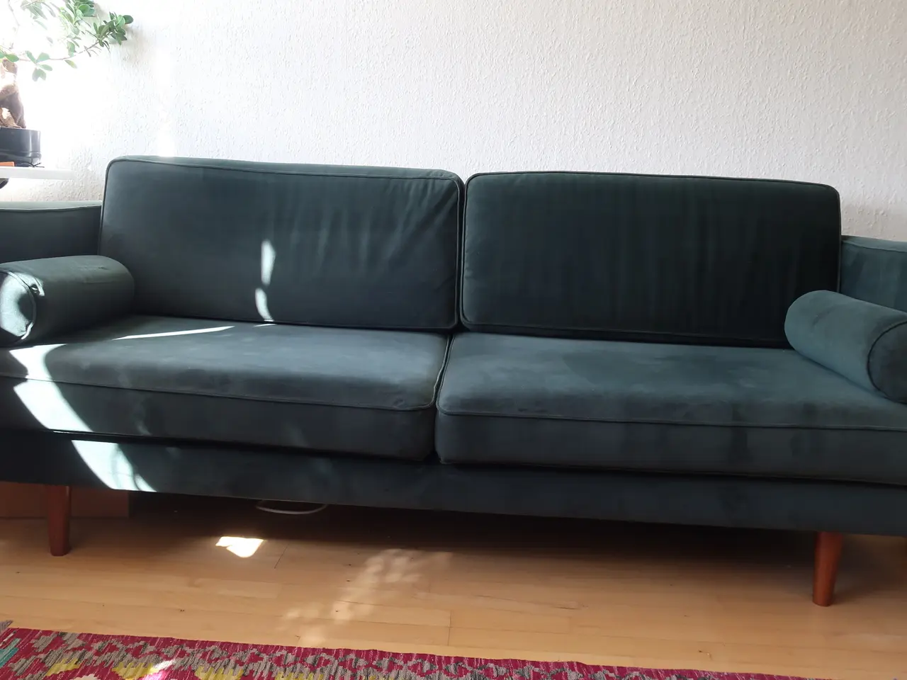 Billede 3 - 3-personers sofa i grøn velour fra Sofacompany