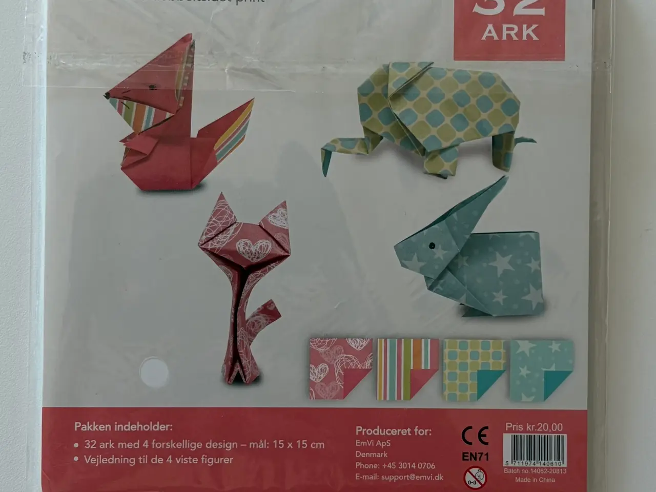 Billede 4 - Origami papir, dobbeltsidet print - 31 stk. 15x15