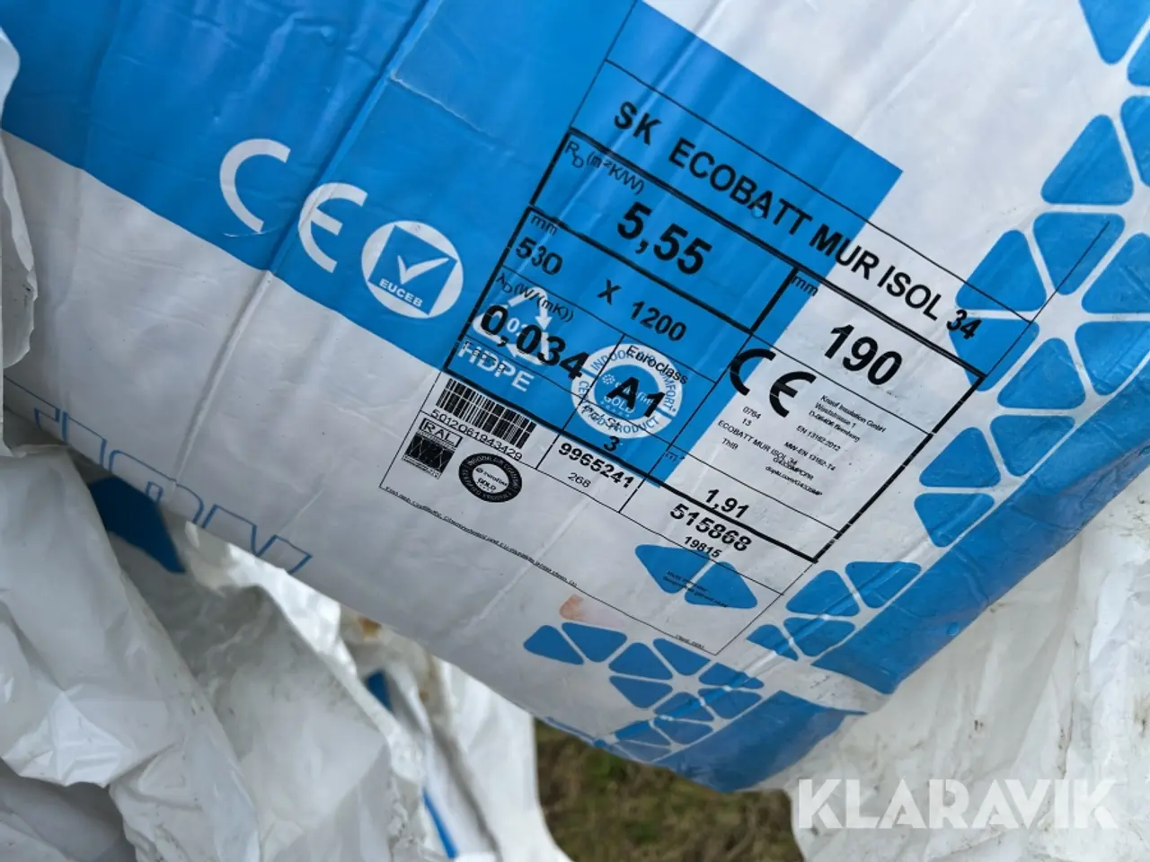 Billede 4 - Isolering Ecobatt Murisolering 34 1 palle