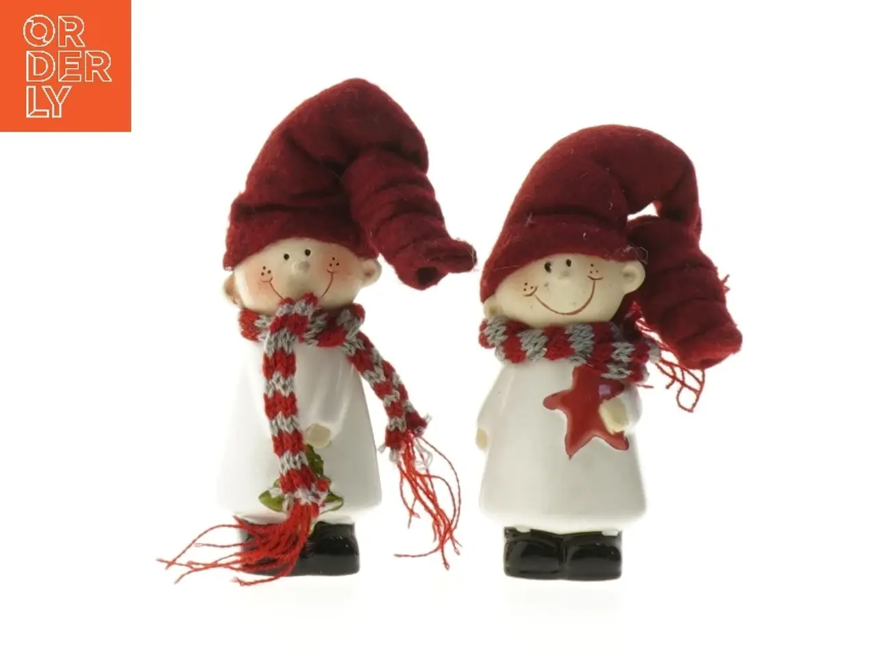 Billede 1 - To små keramiske julefigurer (str.  12 cm)