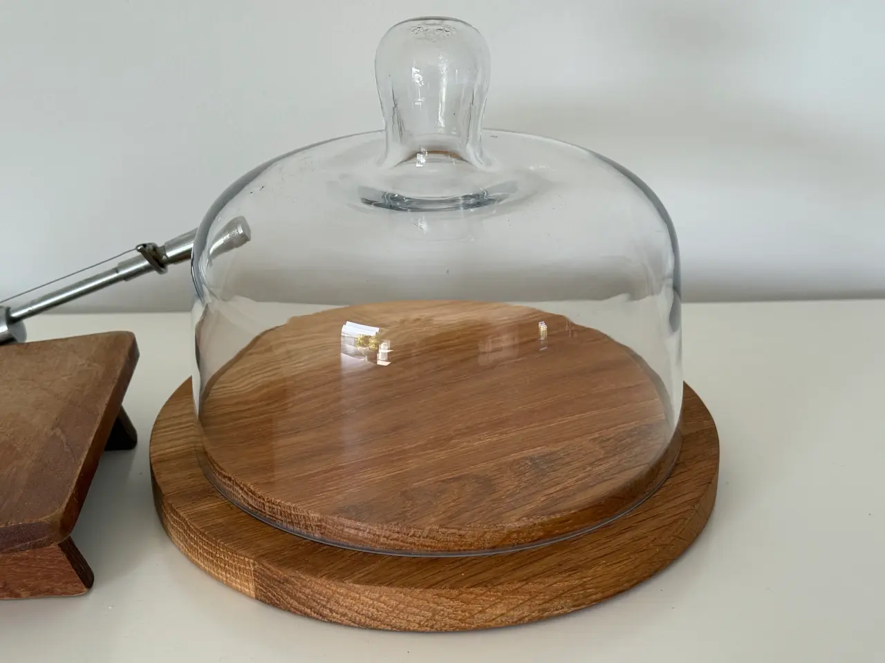 Billede 1 - Retro teak osteklokke m. glas