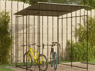 Cykelskur 190 × 190 × 222 cm - stål, sort/grå