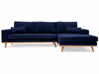 Simone chaiselongsofa - Højrevendt Night blue velour