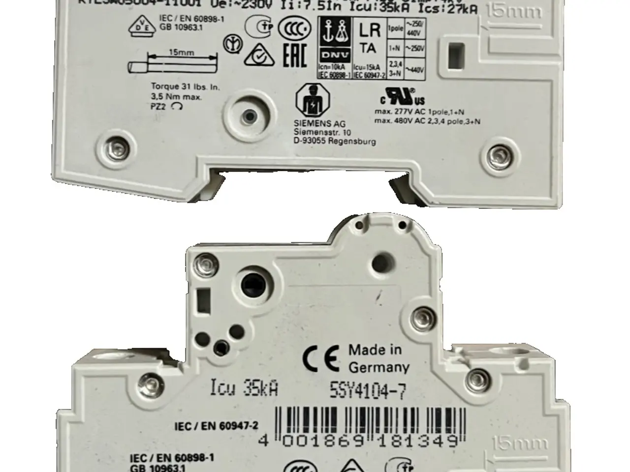 Billede 1 - Siemens 5SY4104-7 MCB C4 4A Miniature parti of 2