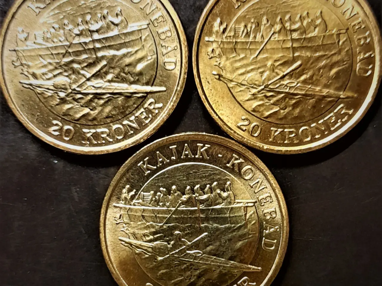 Billede 1 - 3 x 20 KRONE 2010 KAJAK KONEBÅD UNC! FRA RULLE!