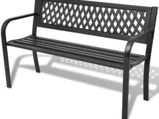 Havebænk 118 cm stål sort