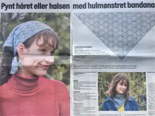 Hulmønstret strikket bandana eller tørklæde