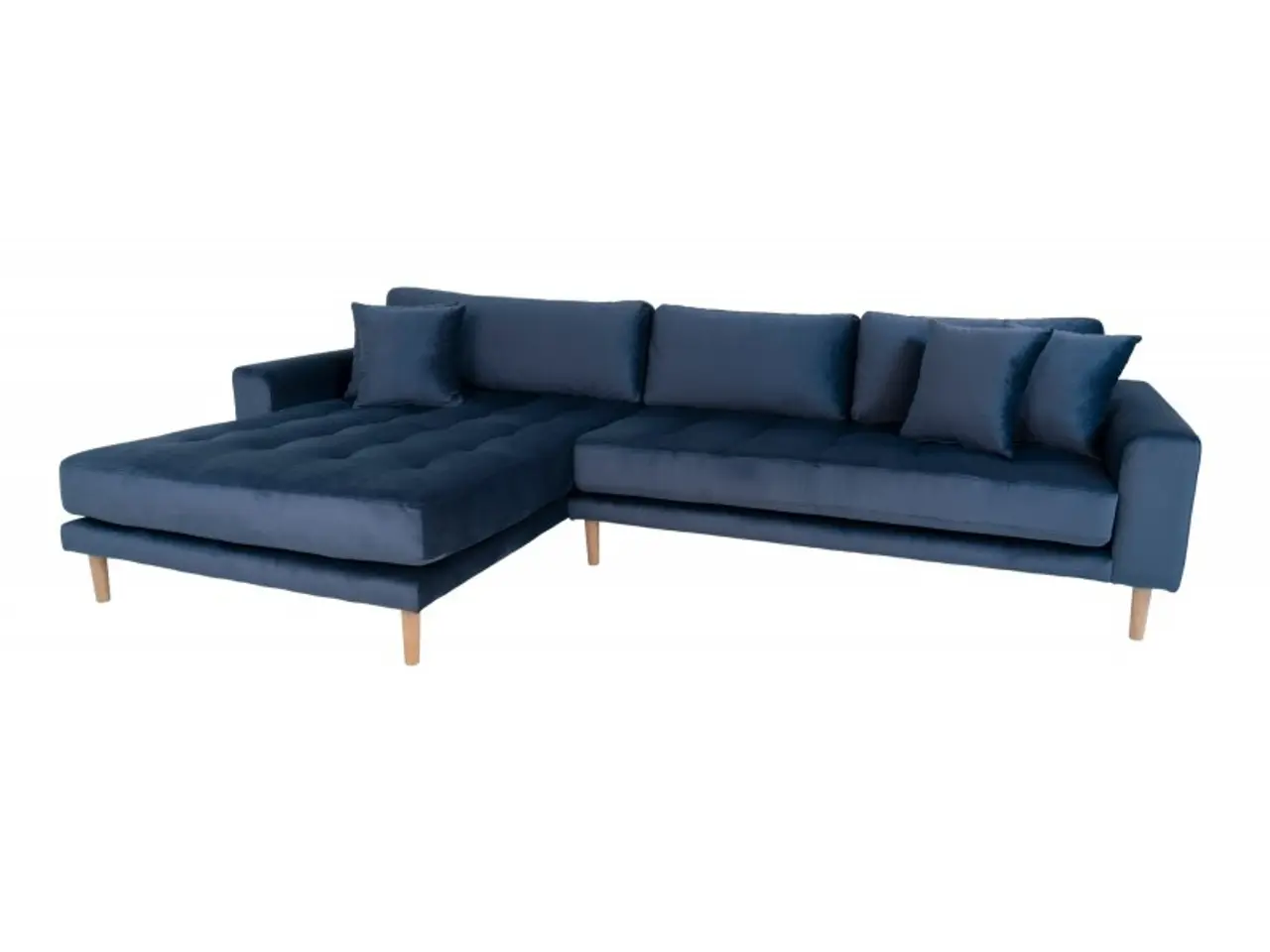 Billede 2 - Lido - Venstrevendt Chaiselongsofa - Mørkeblå velour