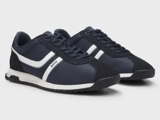 Boss Logosneakers med detaljer i imiteret ruskind