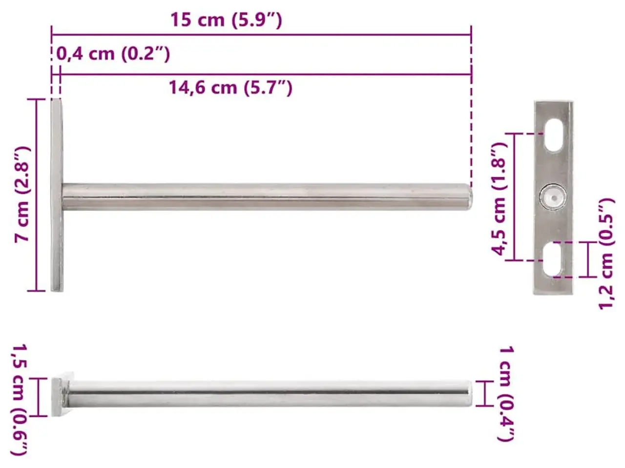 Billede 9 - Usynlige hyldeknægte 12 stk. Ø10 x 150 mm - sølvfarvet