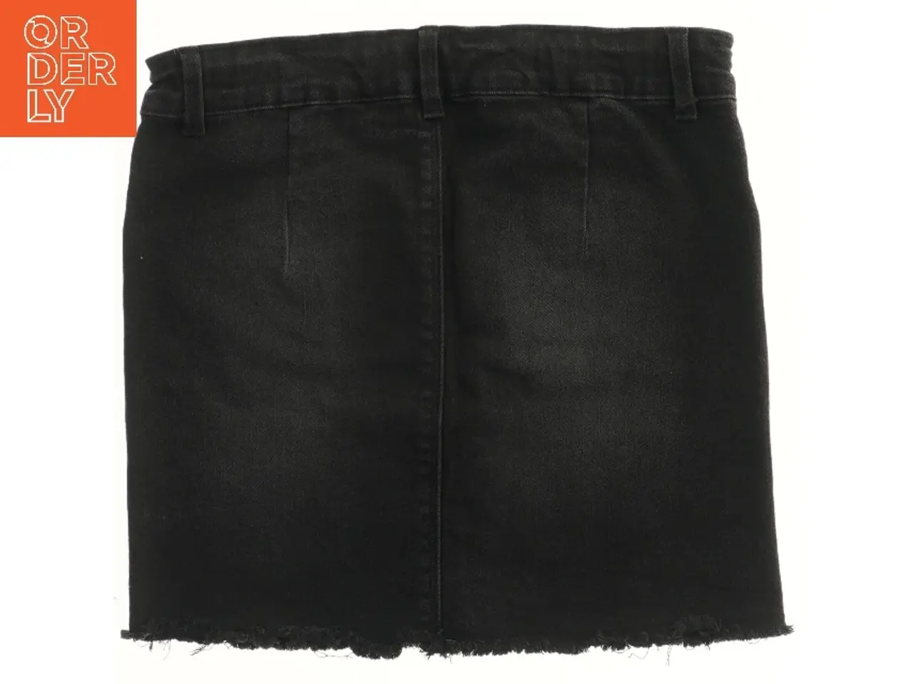 Billede 2 - Sort denim nederdel med frynser fra Name It (str. 140)