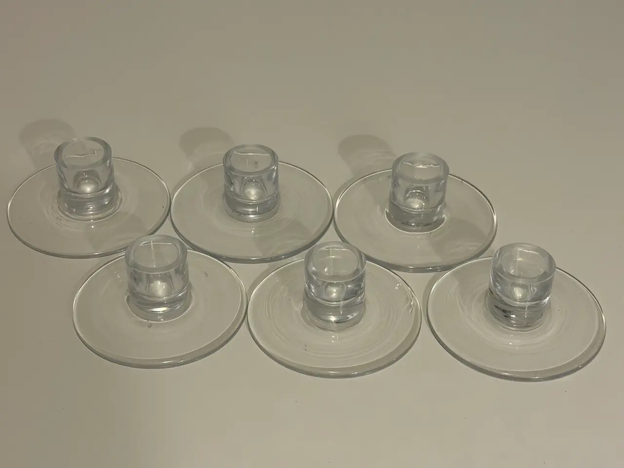 Billede 1 - Lysestager for almindelige lys, glas, 6 stk.