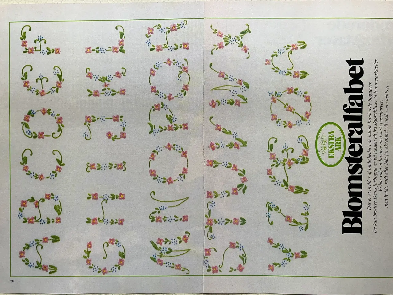 Billede 1 - Broderi, smukt Blomsteralfabet