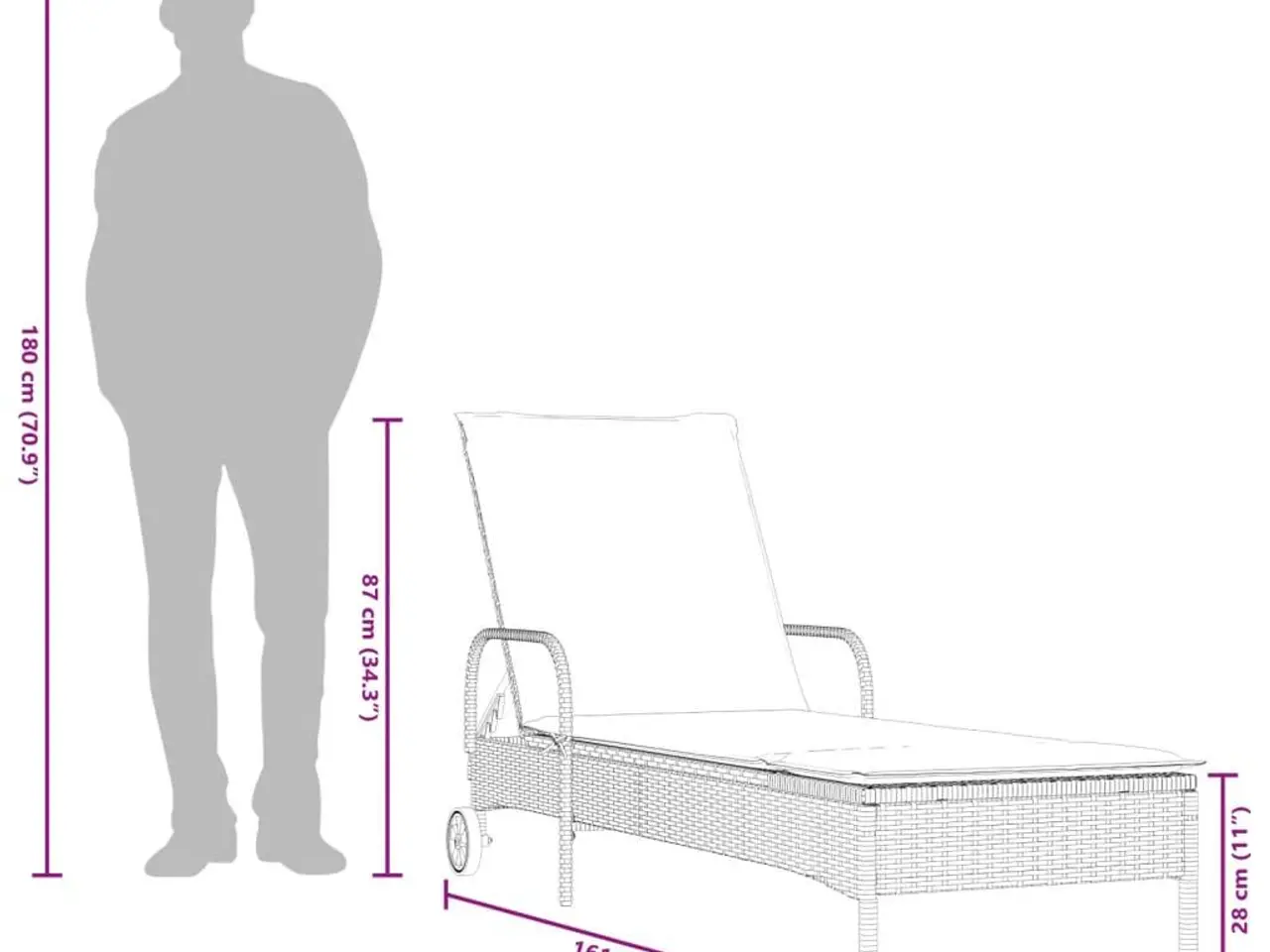 Billede 10 - Liggestole 2 stk. med hynder polyrattan beige