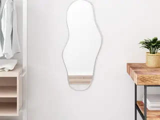 Vægspejl 80 × 35 cm - sølvfarvet, organisk form