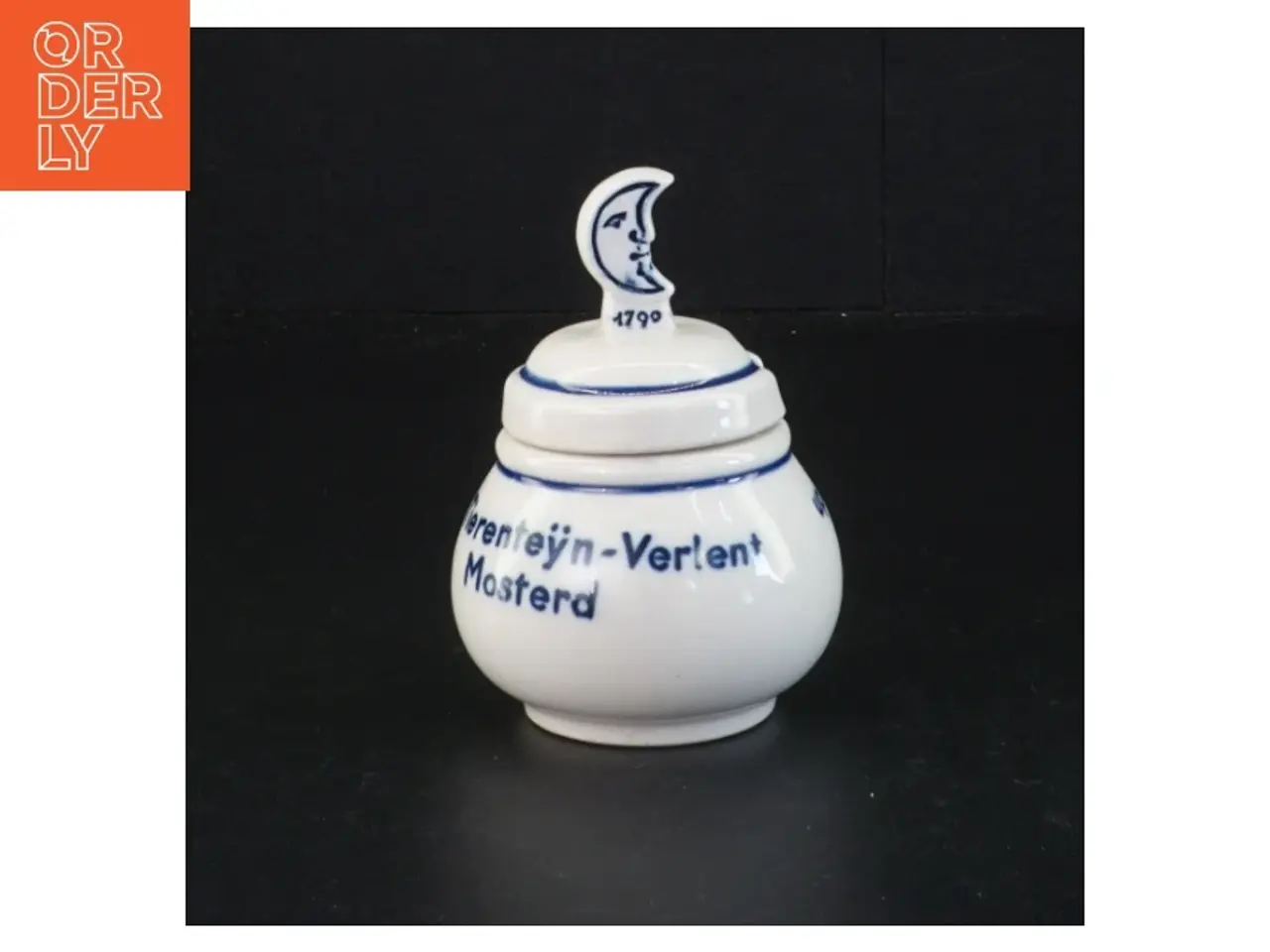 Billede 3 - Porcelænskrukke med blåt mønster (str. 10 x 7 cm)