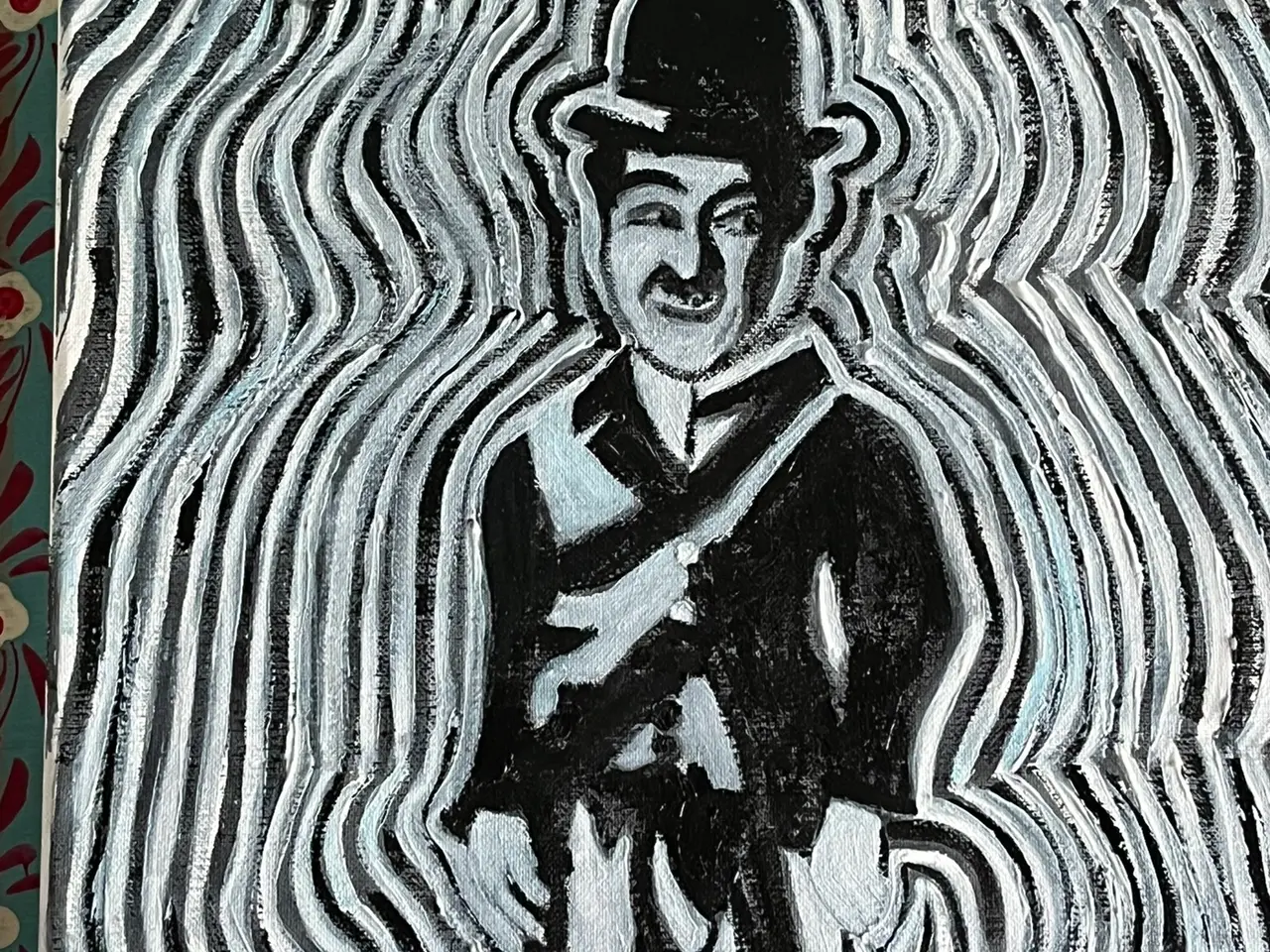 Billede 1 - Akrylmaleri 40x40 Chaplin Carisma.