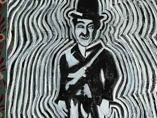 Akrylmaleri 40x40 Chaplin Carisma.