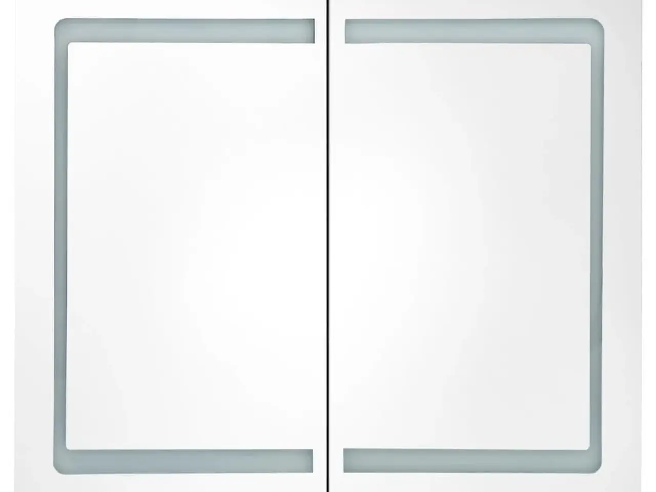 Billede 3 - LED-spejlskab til badeværelse 80×12,2×68 cm - hvid/sølv