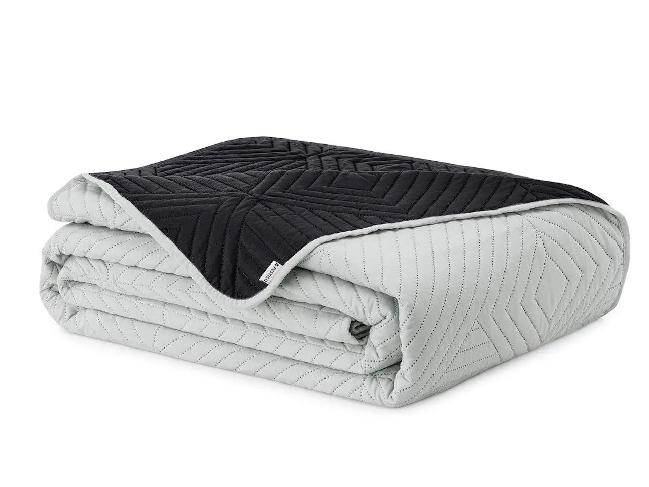Billede 5 - Sengetæppe dobbeltsidet mikrofiber 260x280 - AmeliaHome Softa, sort/grå