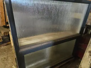 Træ-alu vindue satin glas