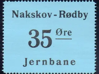 Nakskov - Rødby Jernbane - Godsfrimærke - 35 Øre - Ustemplet