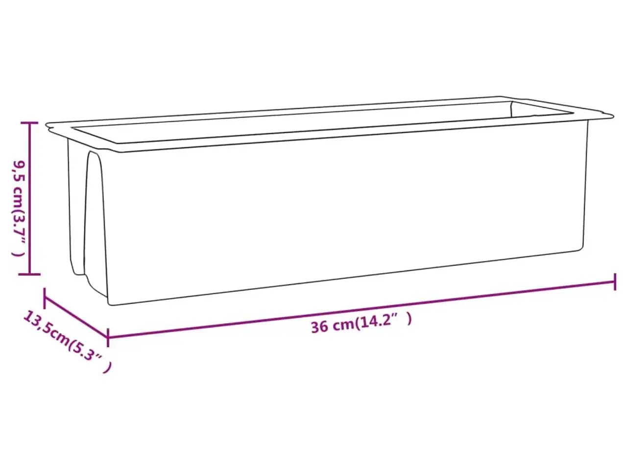 Billede 8 - Blomsterkasser til Euro‑paller - 12 stk., 36×13,5×9,5 cm, PP, grå