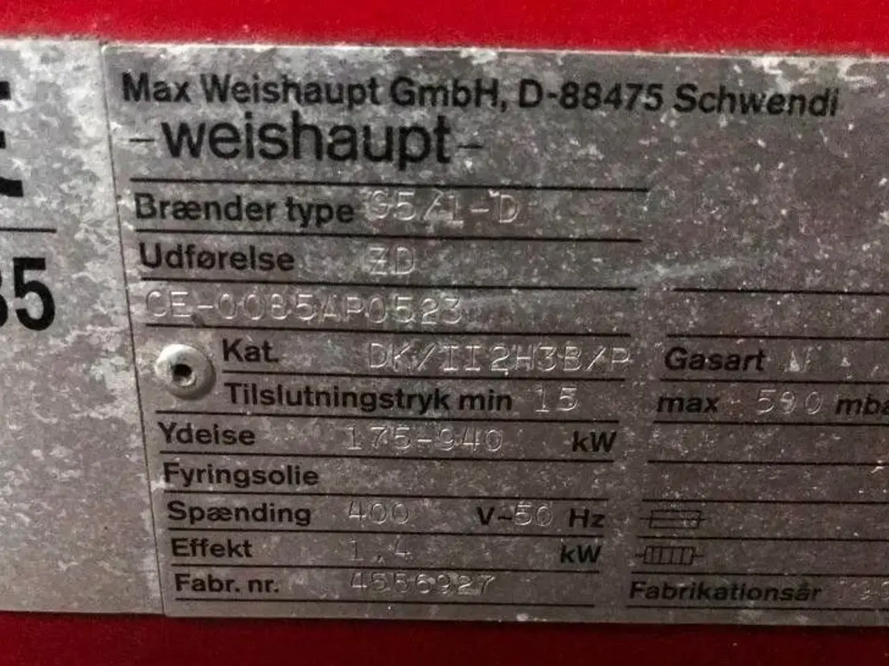 Billede 4 - Weishaupt naturgas brænder, type G5/1-D