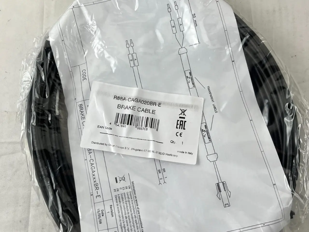 Billede 3 - Omron R88A-CAGA020BR-E servomotor Brake kabel 20 m