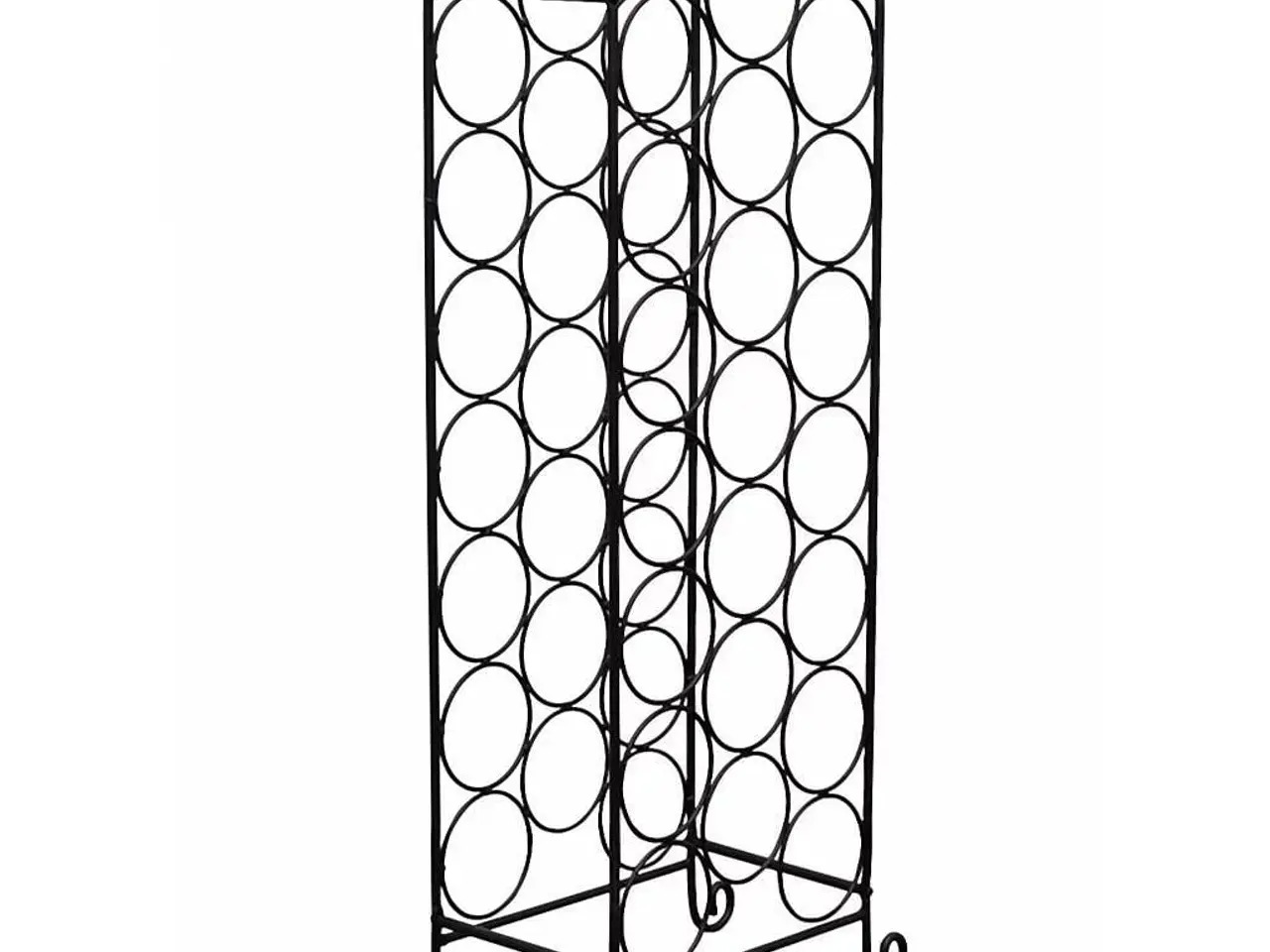 Billede 2 - Vinreol i metal til 21 flasker - sort, 88 × 34 × 20 cm