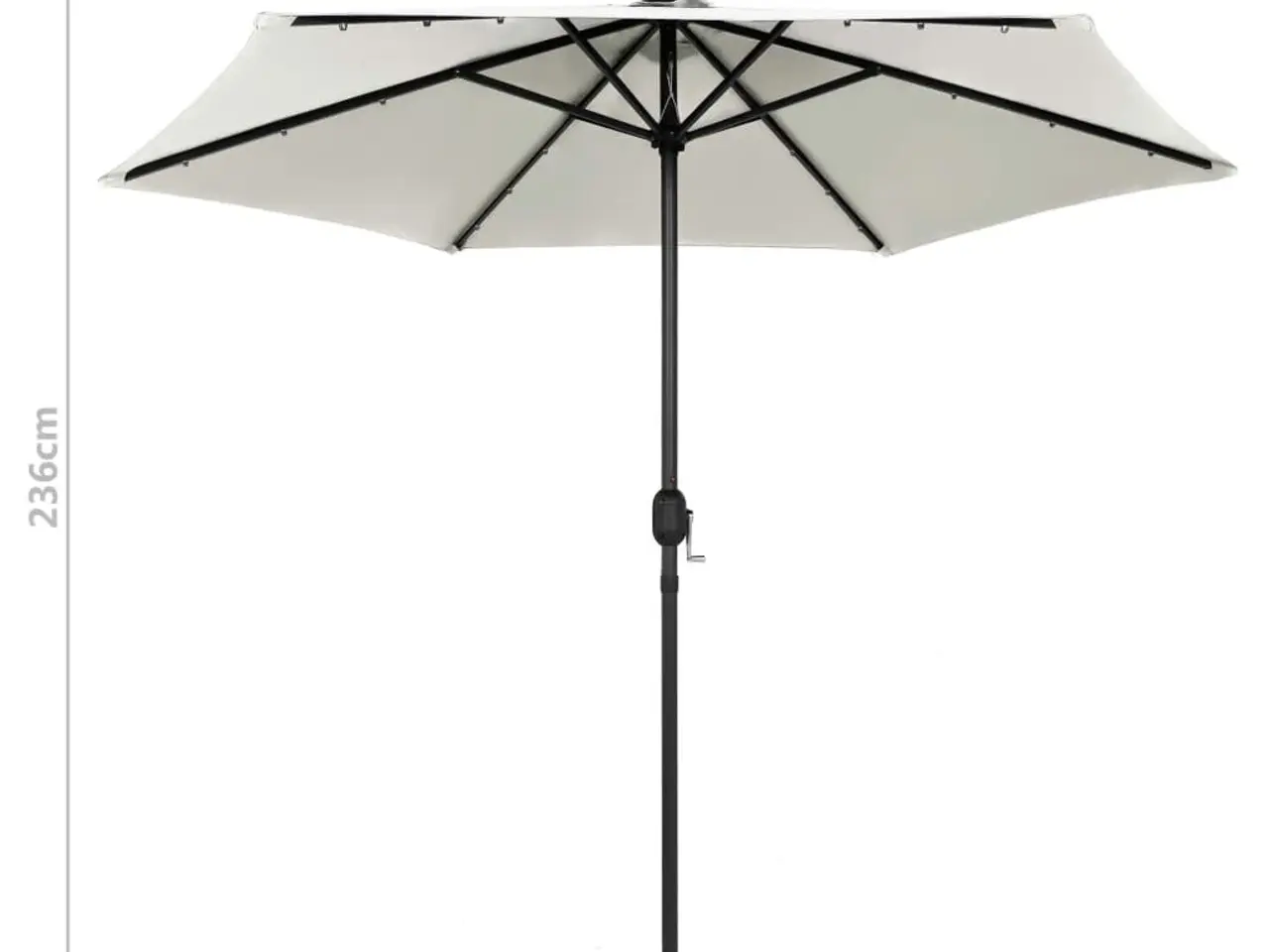 Billede 7 - Parasol med LED-lys og aluminiumsstang 270 cm sandhvid