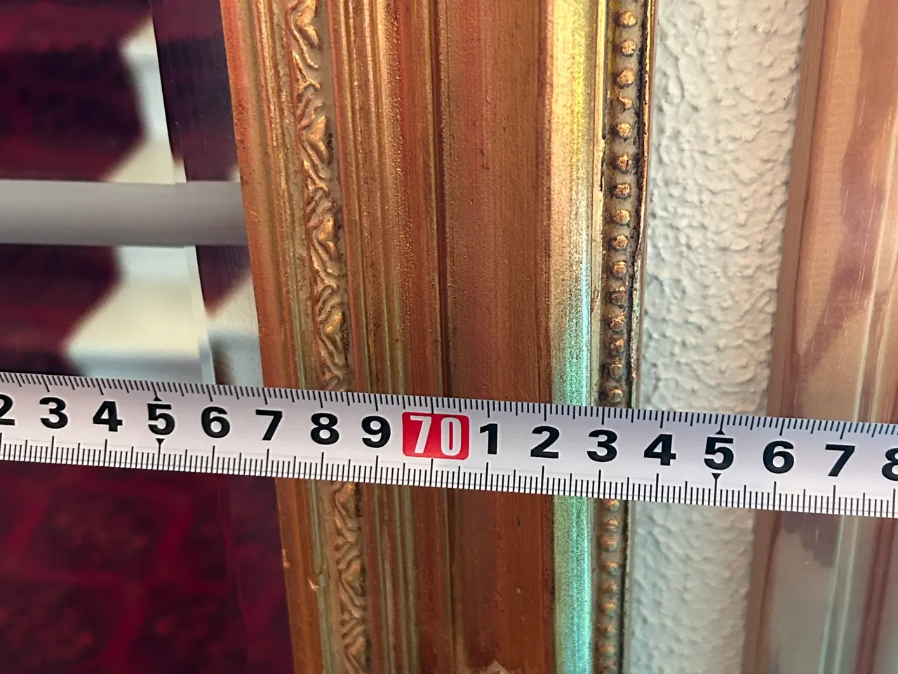 Billede 4 - Smukt guldrammespejl med facetslibning – 73 x 103