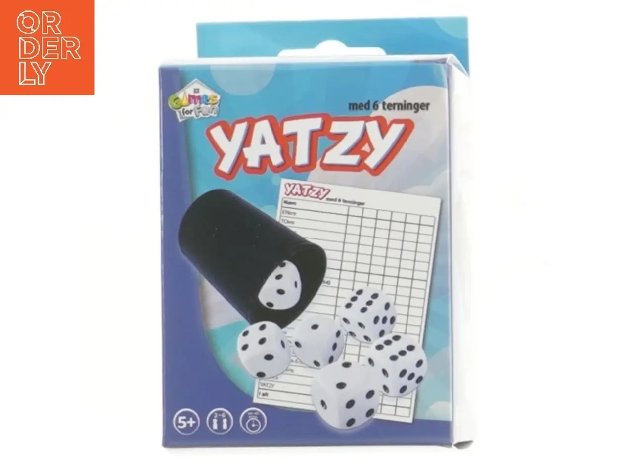 Billede 1 - Yatzy spil med terninger fra Jeg ser 'Games for Fun' på emballagen.