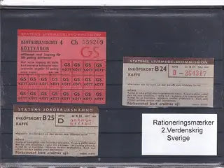 Rationeringsmærker - 2. Verdenskrig - Sverige