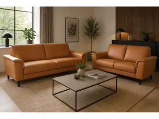Ballerup 3+2 pers lædersofa