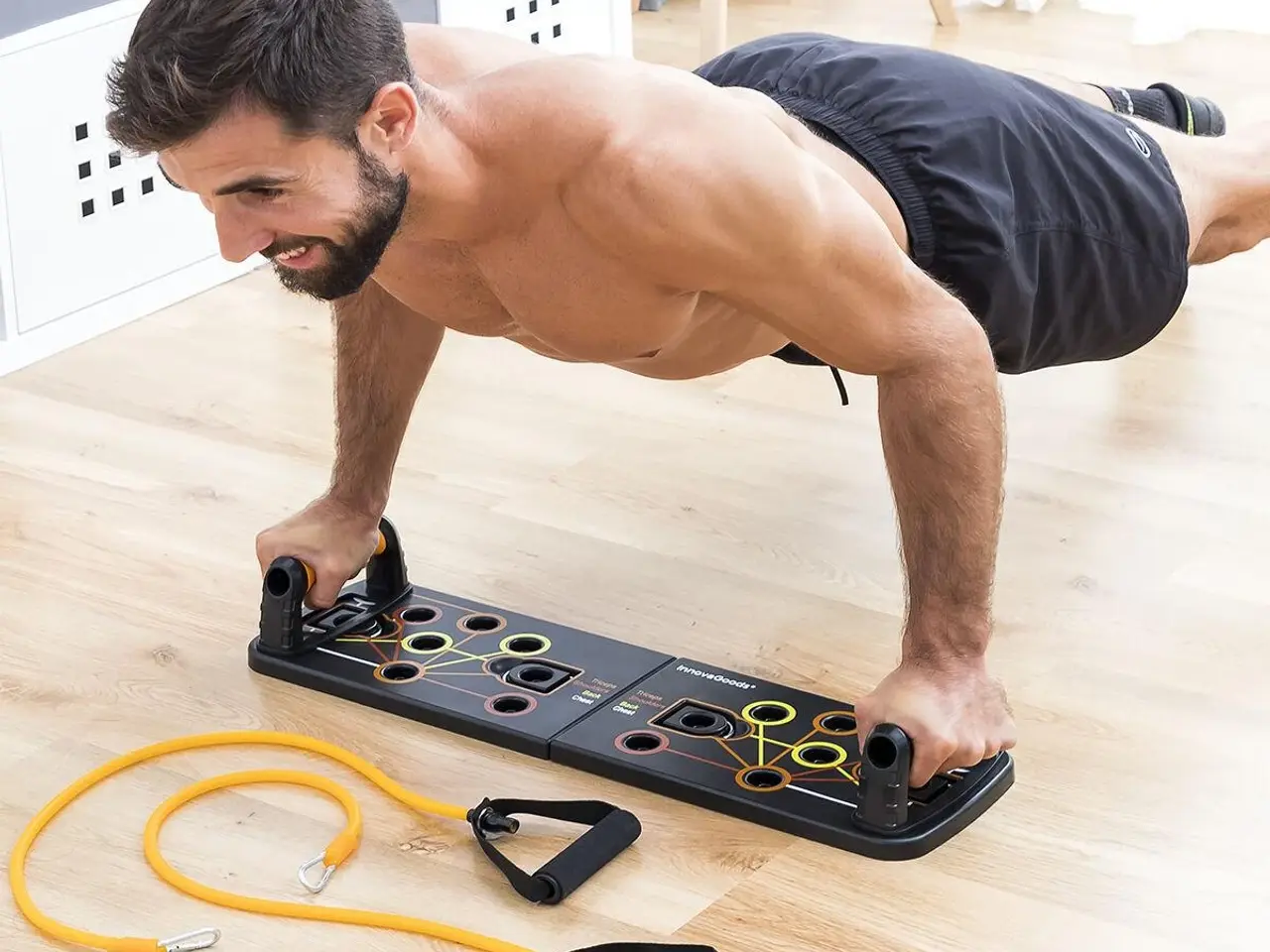 Billede 1 - Push-up bræt med modstandsbånd og øvelsesguide - Pulsher