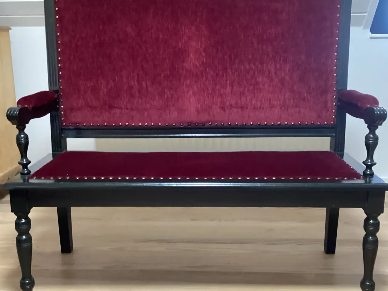 Billede 1 - Vintage bænk med flot velour betræk