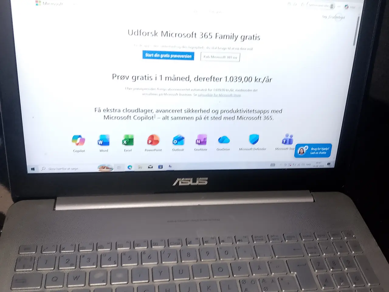 Billede 1 - Asus Bærbar Sælges for 600 kr ring eller sms mig 