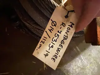 Stålwire, Ø 14 mm, 112 Meter, med øje.