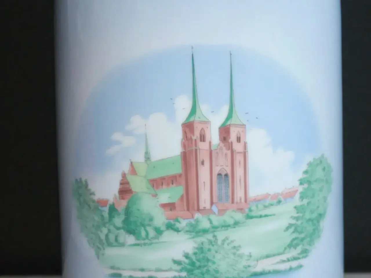 Billede 2 - Vase med Roskilde Domkirke og Dybbøl Mølle 