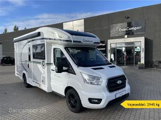2026 - Chausson 660 Titanium Line Den helt nye version uden bagindgang og med skabsarrangement som i Chausson 640er. 165 Hk og 8-trins automatgear