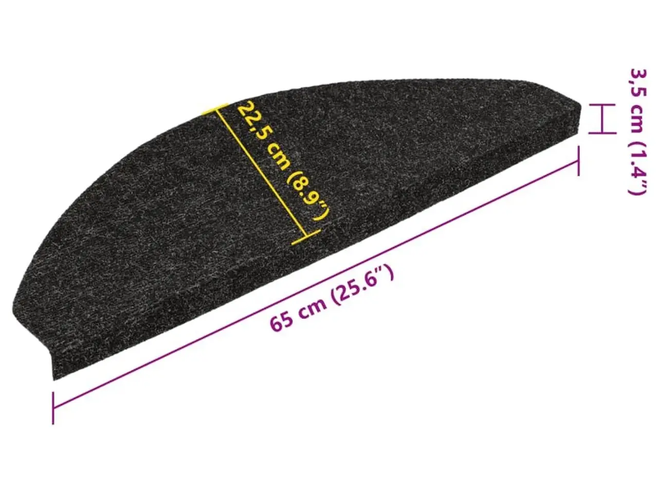 Billede 8 - Selvklæbende trappemåtter - 15 stk., 65 × 22,5 × 3,5 cm, antracitgrå
