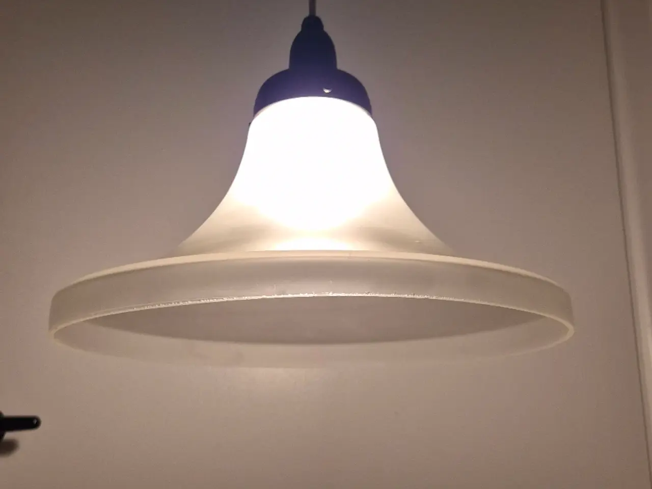 Billede 3 - Flot retrolampe i gråtonet glas