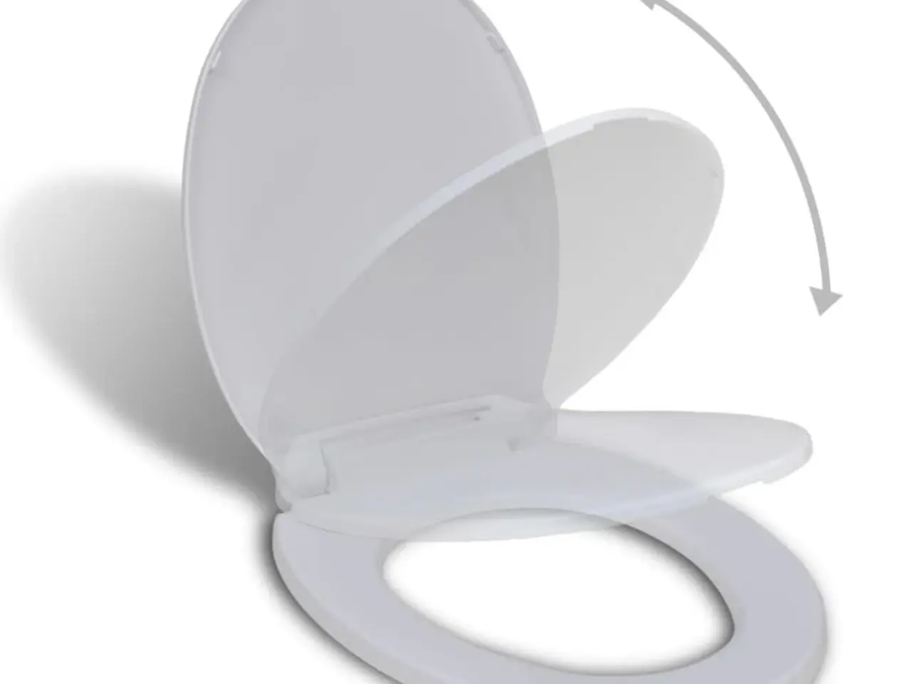 Billede 1 - Soft close-toiletsæde - oval, hvid polypropylen